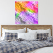 紫のオーキッドの波状テクスチャ キャンバスプリント (インサイチュ (寝室))