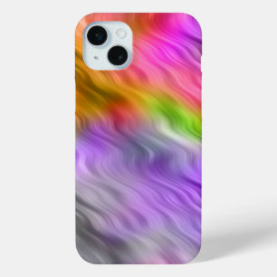 紫のオーキッドの波状テクスチャ iPhone 15 MINIケース