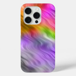 紫のオーキッドの波状テクスチャ iPhone 15 PROケース