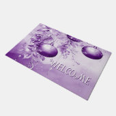 紫のオーナメントクリスマスホリデーフォーマット ドアマット (アングル)