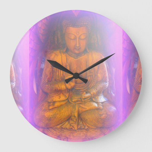 紫のオーラの時計 ラージ壁時計 (正面)