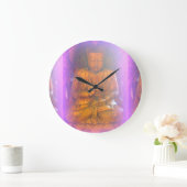 紫のオーラの時計 ラージ壁時計 (ホーム)