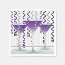 紫のカクテルとリボン