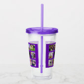 紫のカスタムウェディングフォトコラージュ アクリルタンブラー (右)