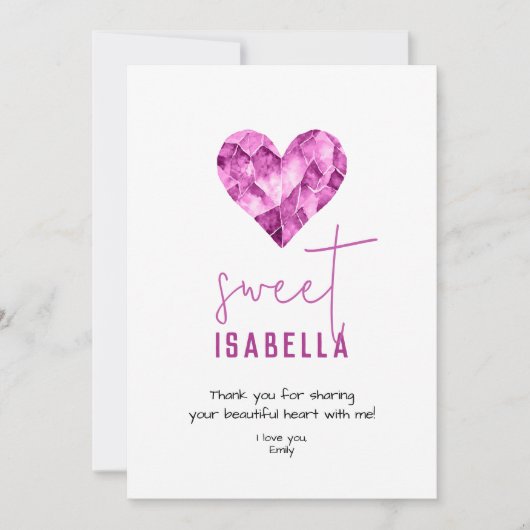 紫のカスタムハートと甘い友人のラブカード シーズンカード (正面)