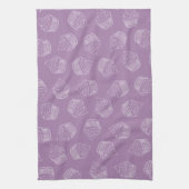 紫のカップケーキ キッチンタオル (縦)