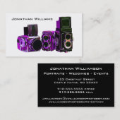 紫のカメラ写真の名刺 名刺 (正面/裏面)