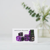 紫のカメラ写真の名刺 名刺 (スタンド正面)