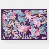 紫のカラフルの野結婚花緑 ゲストブック (裏面)