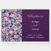 紫のカラフルの野結婚花緑 ゲストブック (正面)