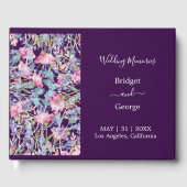 紫のカラフルの野結婚花緑 ゲストブック (正面)