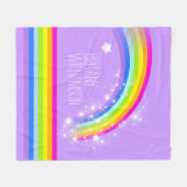 紫のカラフル名レインボースター フリースブランケット (正面(横))