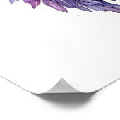 紫のカラフル水彩翼 ポスター (角)