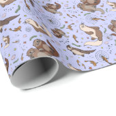 紫のカワウソ ラッピングペーパー (ロールコーナー)