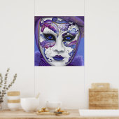 紫のカーニバルマスク ポスター (キッチン)