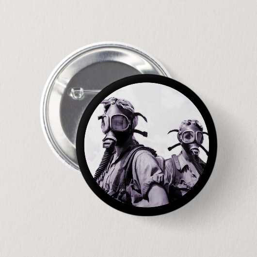 紫のガスマスク 缶バッジ (正面&裏面)