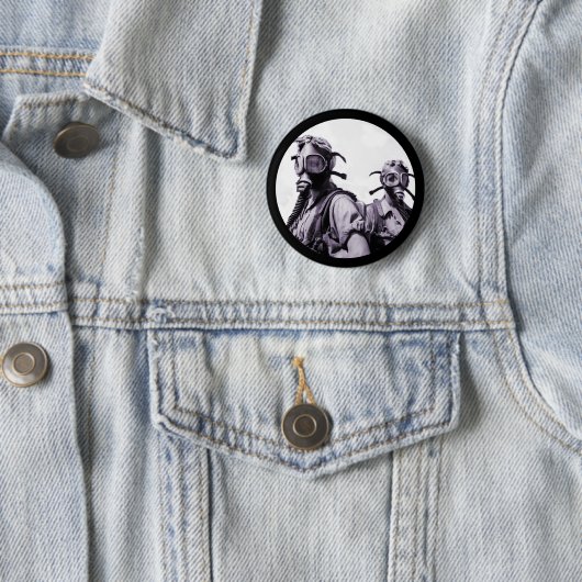 紫のガスマスク 缶バッジ (インサイチュ)