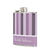 紫のガーリーシボストライプロンのパターン フラスク (左)