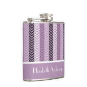 紫のガーリーシボストライプロンのパターン フラスク (右)