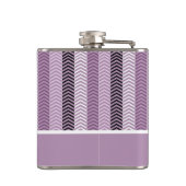 紫のガーリーシボストライプロンのパターン フラスク (裏面)
