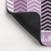 紫のガーリーシボストライプロンのパターン マウスパッド (コーナー)