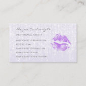 紫のキスの唇と微妙なキラキラの光の構成 名刺 (裏面)