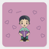 紫のキス スクエアシール (正面)