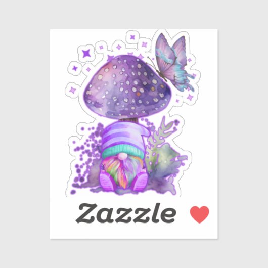 紫のキノコと格言 シール (シート)