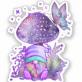 紫のキノコと格言 シール (正面)