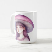 紫のキノコの少女 コーヒーマグカップ (正面左)