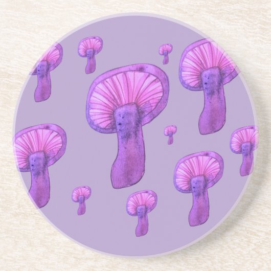 紫のキノコパーティー コースター (正面)