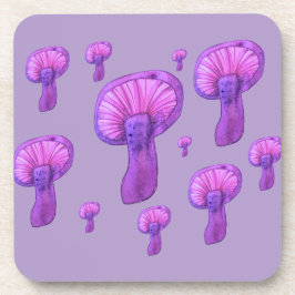紫のキノコパーティー コースター