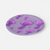 紫のキノコパーティー ペーパープレート (アングル)