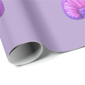 紫のキノコパーティー ラッピングペーパー (ロールコーナー)