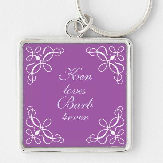 紫のキーチェーンの渦巻き キーホルダー (正面)