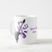 紫のギター葉製カスタム品 コーヒーマグカップ (正面左)