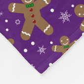 紫のギンガパーソナライズされたーパンの雪片の名前を付ける フリースブランケット (角)