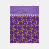 紫のギンガパーソナライズされたーパンの雪片の名前を付ける フリースブランケット (正面)