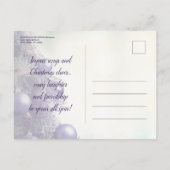 紫のクエレガントリスマスツリーのクリスマスパーティー インビテーションポストカード (裏面)