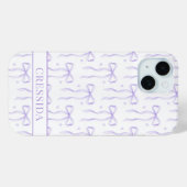 紫のクケットボウのモノグラム Case-Mate iPhoneケース (裏面 (横))