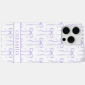 紫のクケットボウのモノグラム Case-Mate iPhoneケース (裏面 (横))