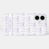 紫のクケットボウのモノグラム Case-Mate iPhoneケース (裏面 (横))