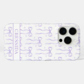 紫のクケットボウのモノグラム Case-Mate iPhoneケース (裏面 (横))