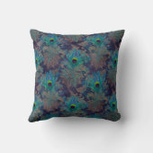 紫のクジャクの羽 クッション (裏面)