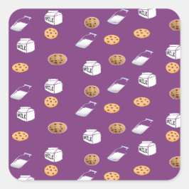 紫のクッキーとミルク スクエアシール