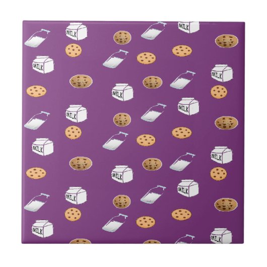 紫のクッキーとミルク タイル (正面)