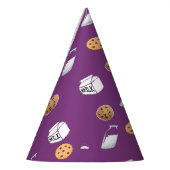 紫のクッキーとミルク パーティーハット (左)