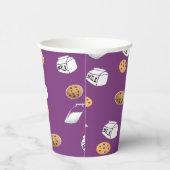 紫のクッキーとミルク 紙コップ (右)