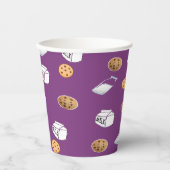 紫のクッキーとミルク 紙コップ (正面)