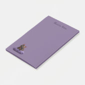 紫のクッションの上の漫画の亀の地獄の子猫 ポストイット (アングル)